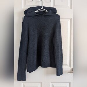 Banana Republic Merino & Alpaca Blend Heathered Hoodie Sweater - Navy Multi - XL